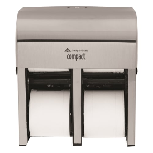 Compact Quad® 4-Roll Coreless High-Capacity Toilet Paper Dispenser, Stainless Steel